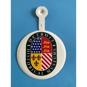 VINTAGE Detroit Historical Museum Pinback Button Metal Tab Pin